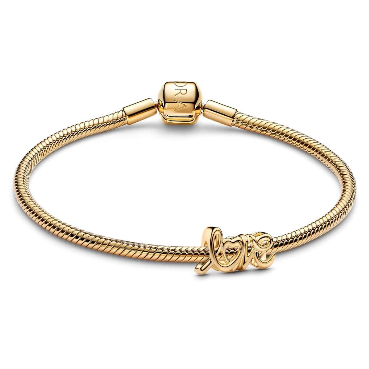 Pandora Armband 21541, Geschenkset Damen Handgeschriebene Liebe Goldfarben