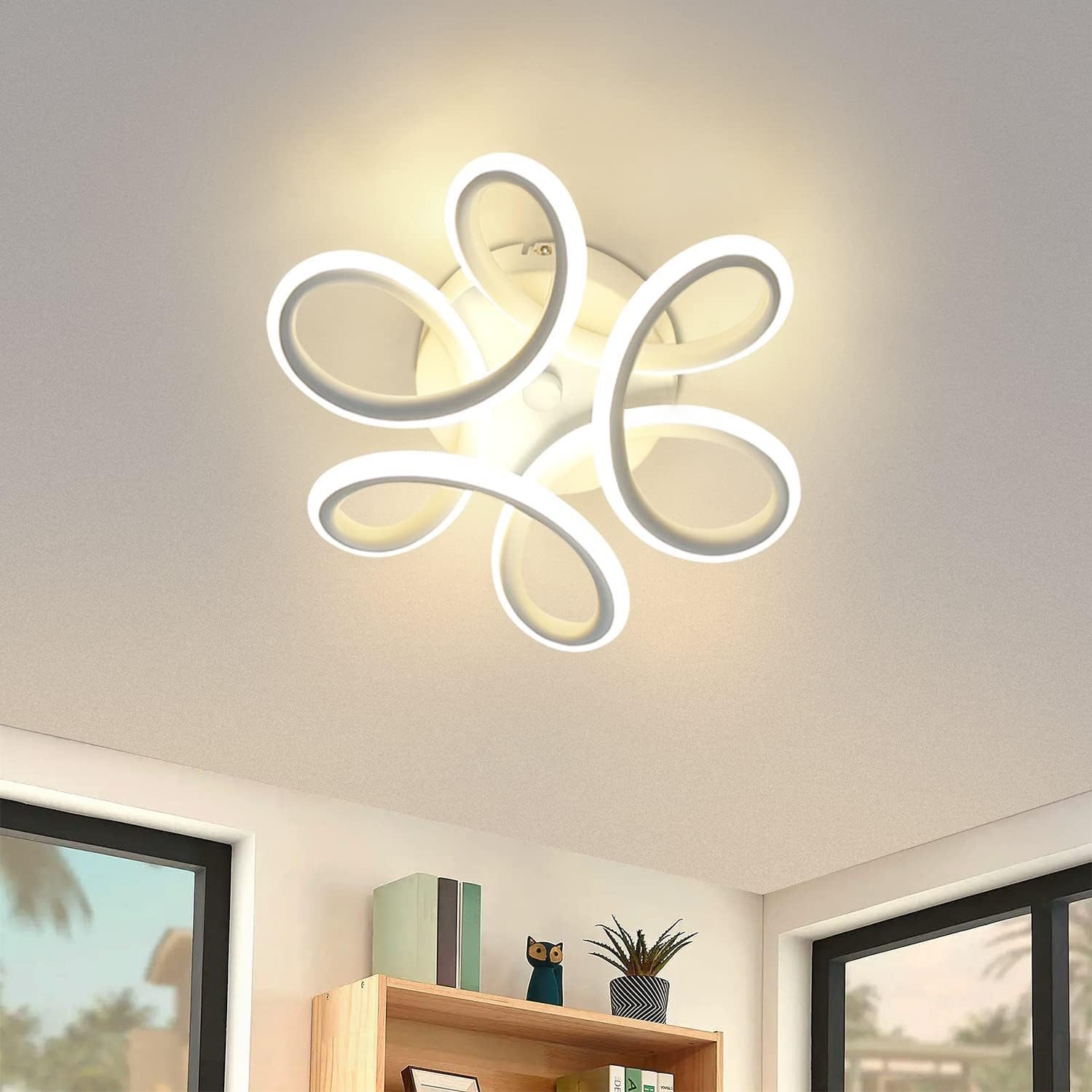ZMH LED Deckenleuchte Geometrie Design Schwarz/Weiß Deckenlampe Modern Whon günstig online kaufen
