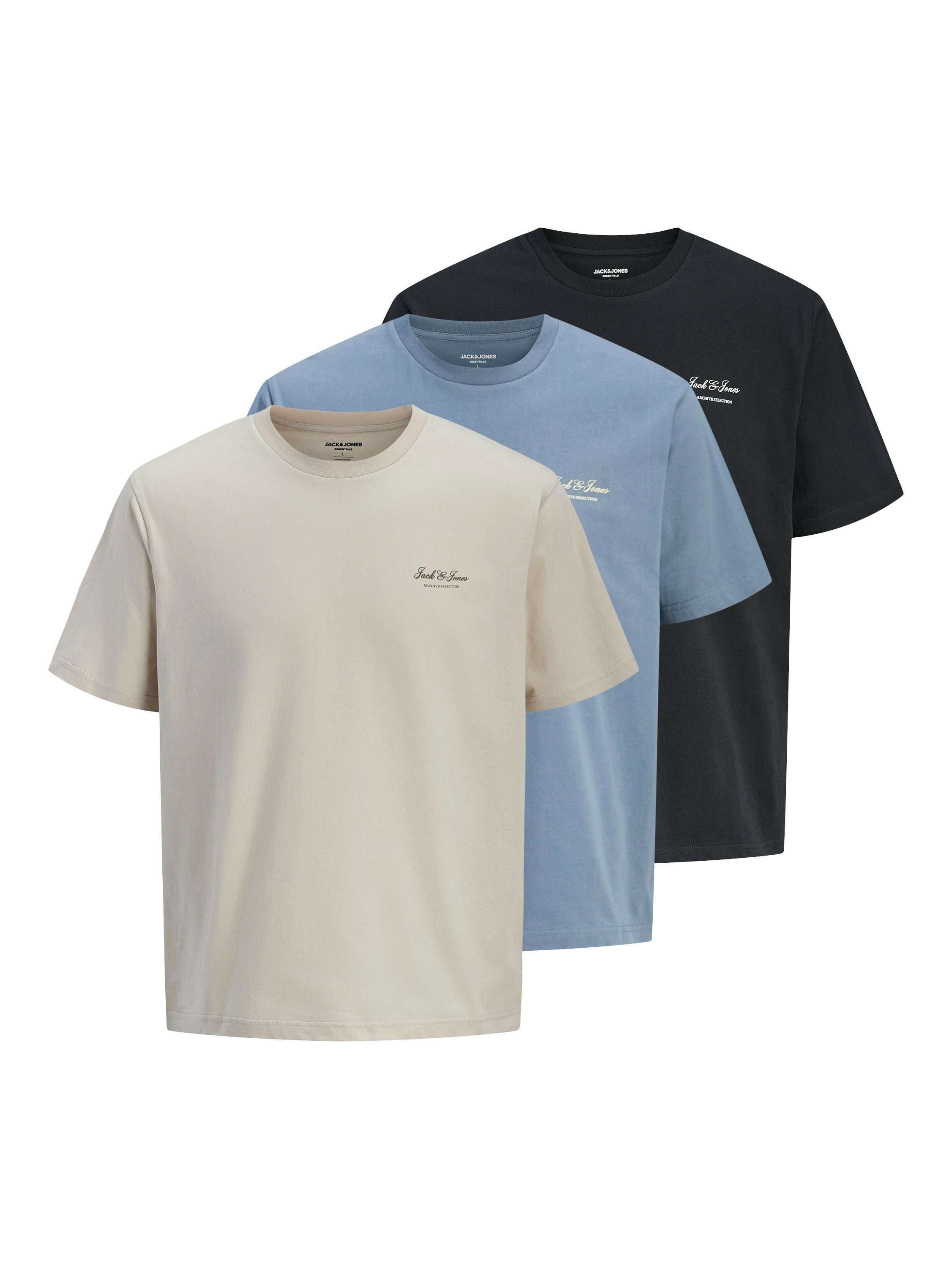 Jack & Jones T-Shirt JJEARCHIVE GRAPHIC TEE SS O-NECK 3PK MP (Packung, 3-tl günstig online kaufen