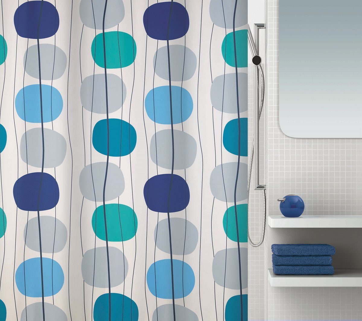 spirella Duschvorhang MOBILE Breite 180 cm, Premium Textil-Duschvorhang, 10 günstig online kaufen