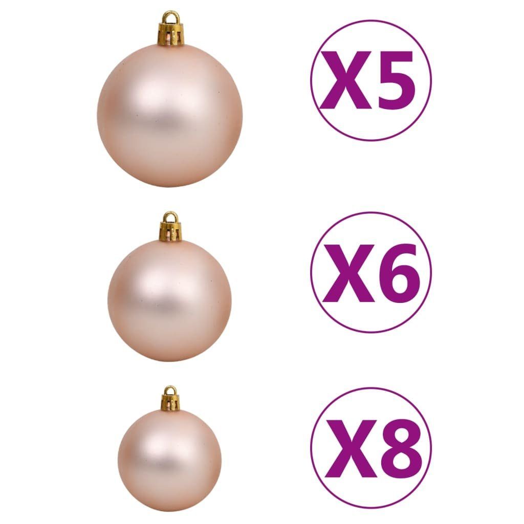 & LEDs vidaXL mit Christbaumschmuck Weihnachtsgirlande Kugeln PVC Grün Rose 5 (1-tlg) m