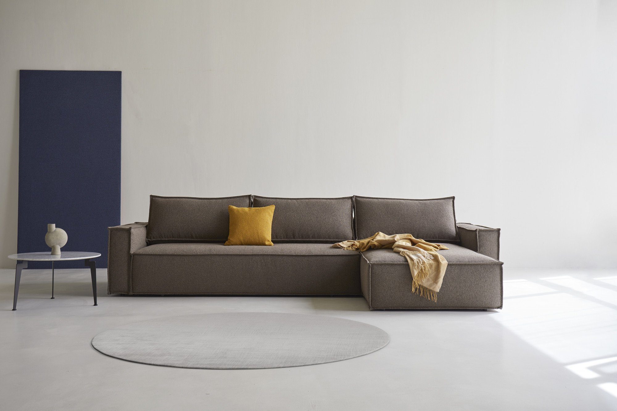 INNOVATION LIVING ™ Ecksofa Newilla inkl. Bettfunktion & Bettkasten, Breite 340cm, L-Form, 10cm Pocket Spring Komfort, großer Stauraum, stabile Stahlkonstruktion