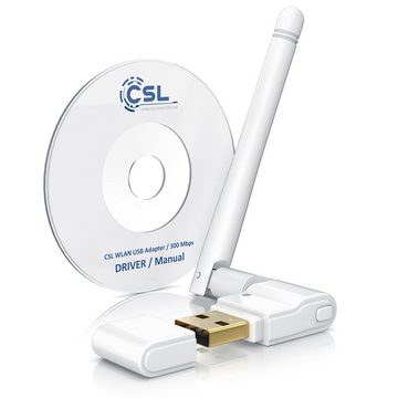 CSL WLAN-Dongle, WLAN Stick, 300 Mbit/s, mit abnehmbarer Antenne, USB 2.0 Stick