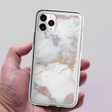 DeinDesign Handyhülle Gold Marmor Glitzer Look White and Golden Marble Look, Apple iPhone 11 Pro Silikon Hülle Bumper Case Handy Schutzhülle