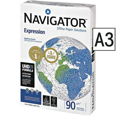 NAVIGATOR Druckerpapier Expression, Format DIN A3, 90 g/m², 169 CIE, 500 Blatt