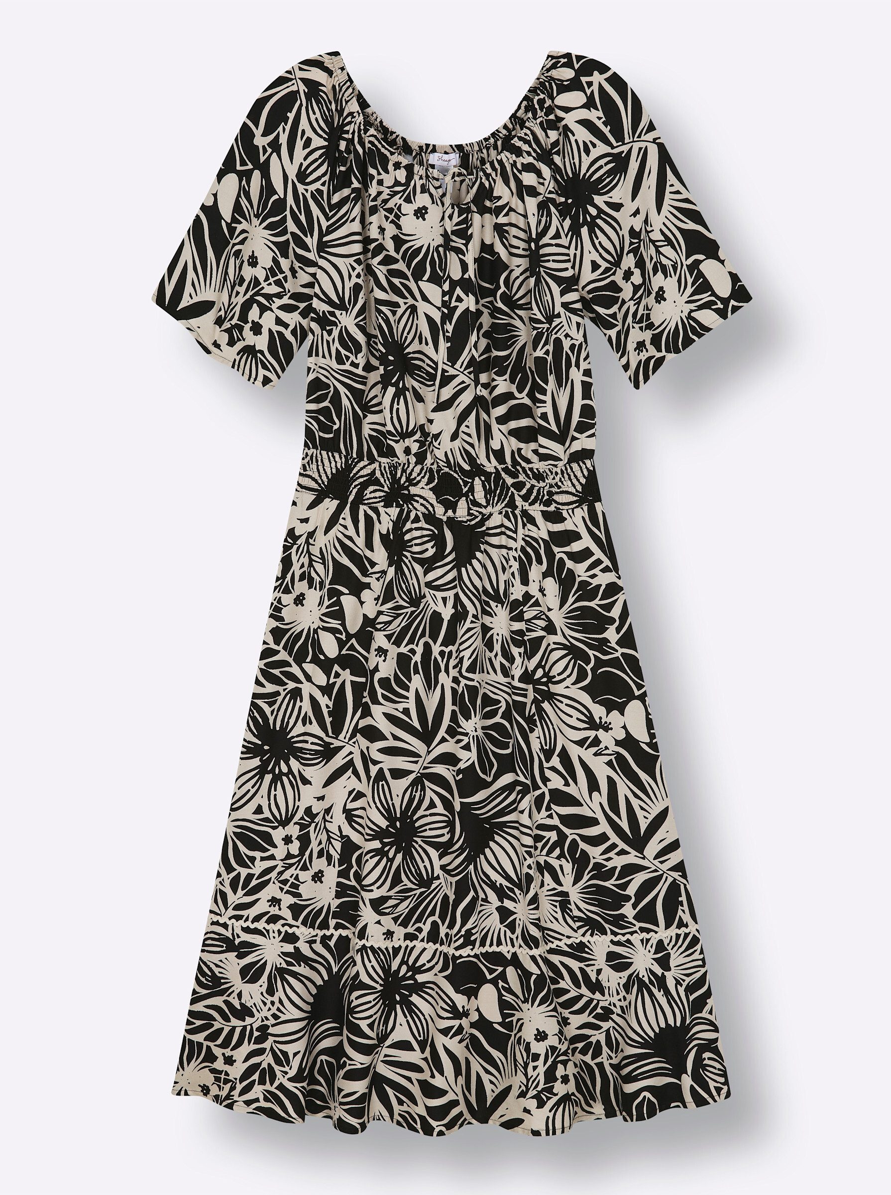 Sheego Strandkleid Maxikleid Kurzarm