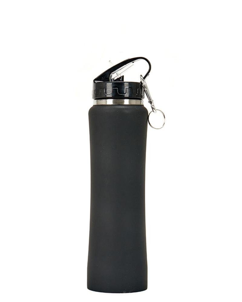 Rouemi Isolierflasche Auslaufsicherer Thermobecher, tragbarer Sport-Trinkflasche 750ml, Heiß- und Kaltgetränke Isolierung Schwarz
