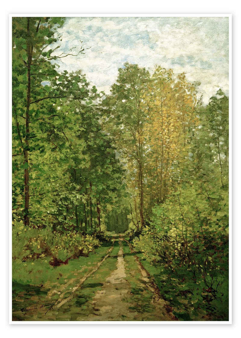 Posterlounge Poster Claude Monet, Waldweg, Wohnzimmer Malerei