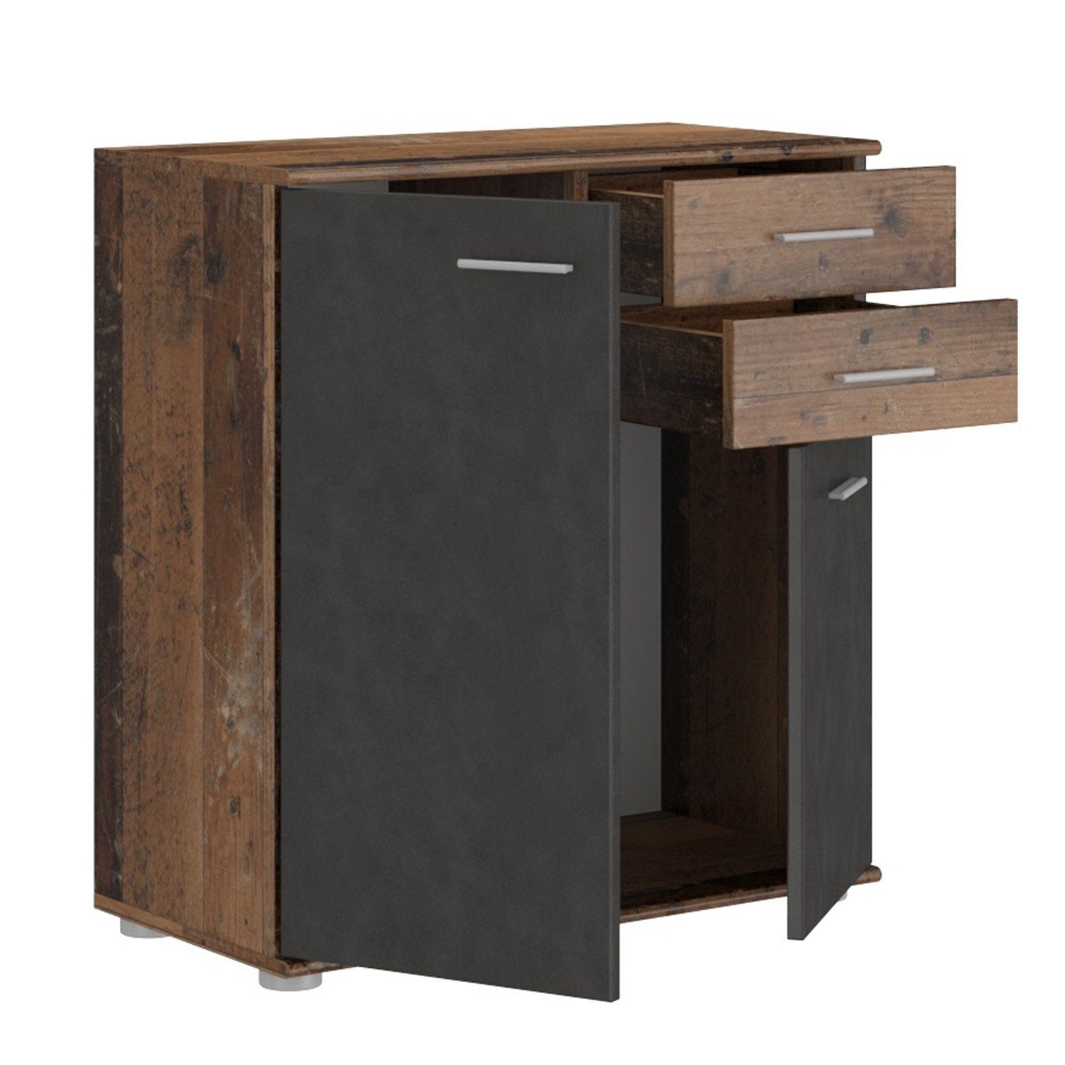 Schubladen, x old style Türen Schrank mit Furnix H75 MIDOS klassischer 2 2 Matera Kommode B71 / 2, cm x T35 und multifunktionaler