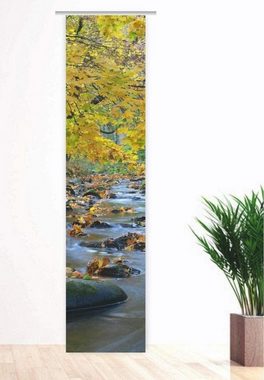 Schiebegardine Herbstfluss Sormitz, Schiebevorhang mit Herbst-Motiv, gardinen-for-life