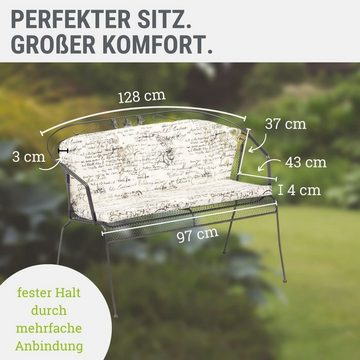 KETTtex EXKLUSIV Polsterauflage Elegance - altweiß mit Schriftzug - Polsterauflagen für Gartenstühle