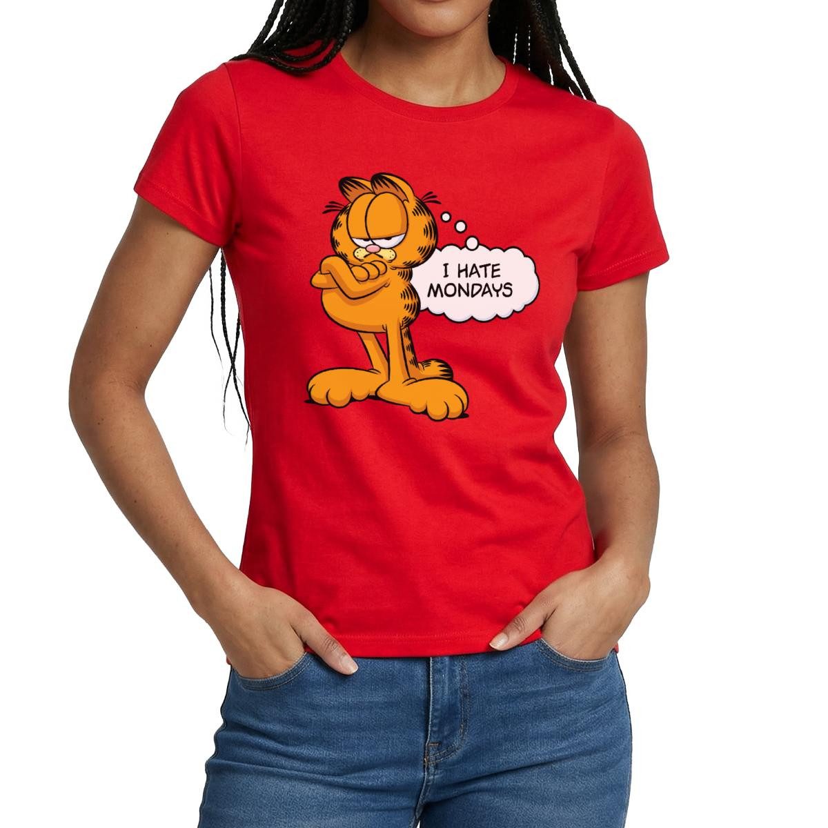T-Shirt Garfield Ich Hasse Montage Mondays Montag Frauen T-Shirt