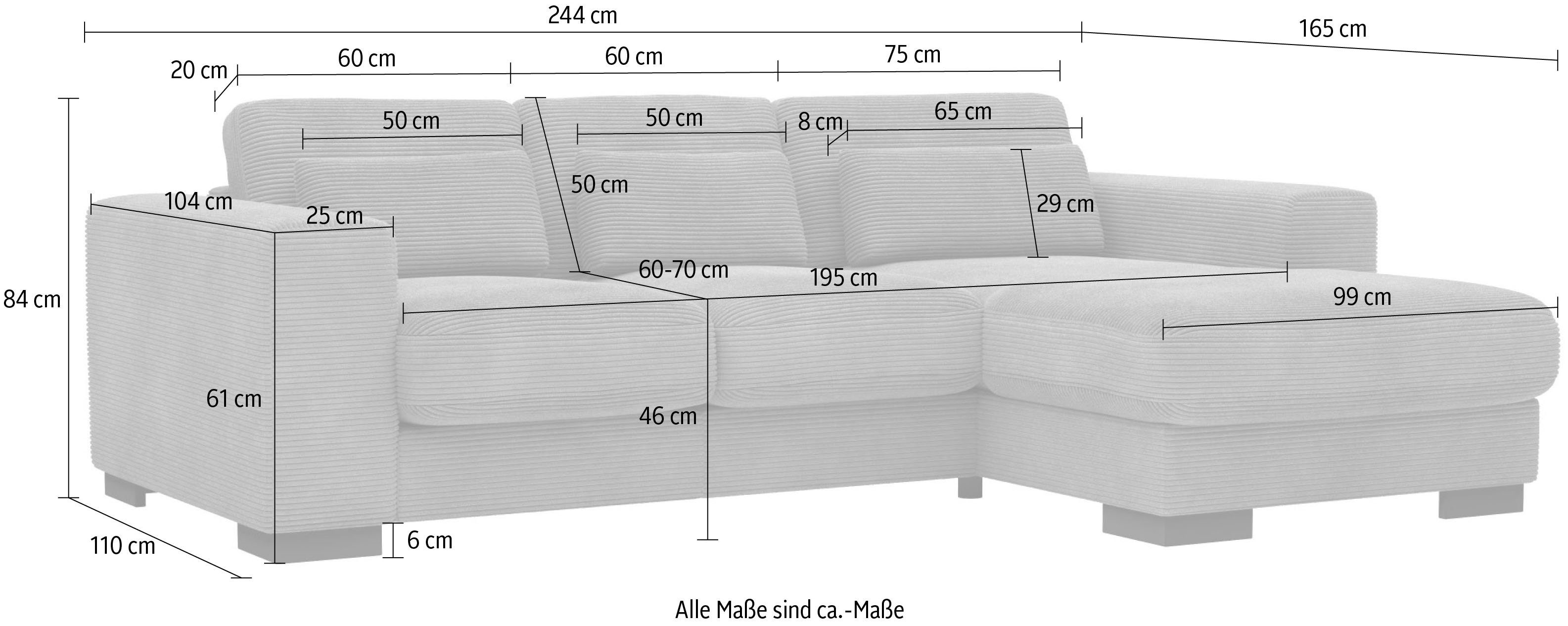 stellbar affaire Raum Bléquin, im Home 3 Inklusive Zierkissen, Ecksofa frei