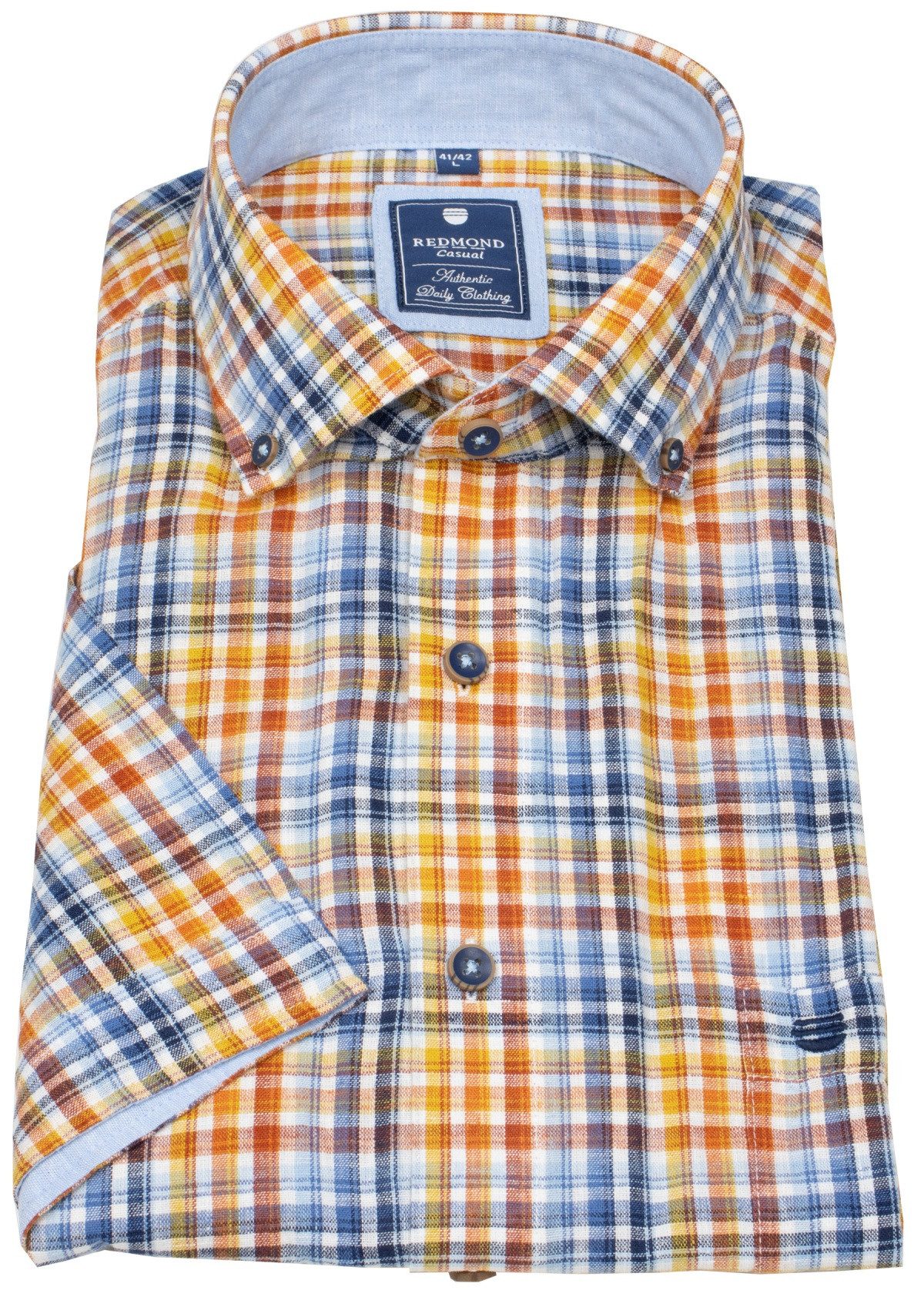 Redmond Kurzarmhemd Button-Down-Kragen günstig online kaufen