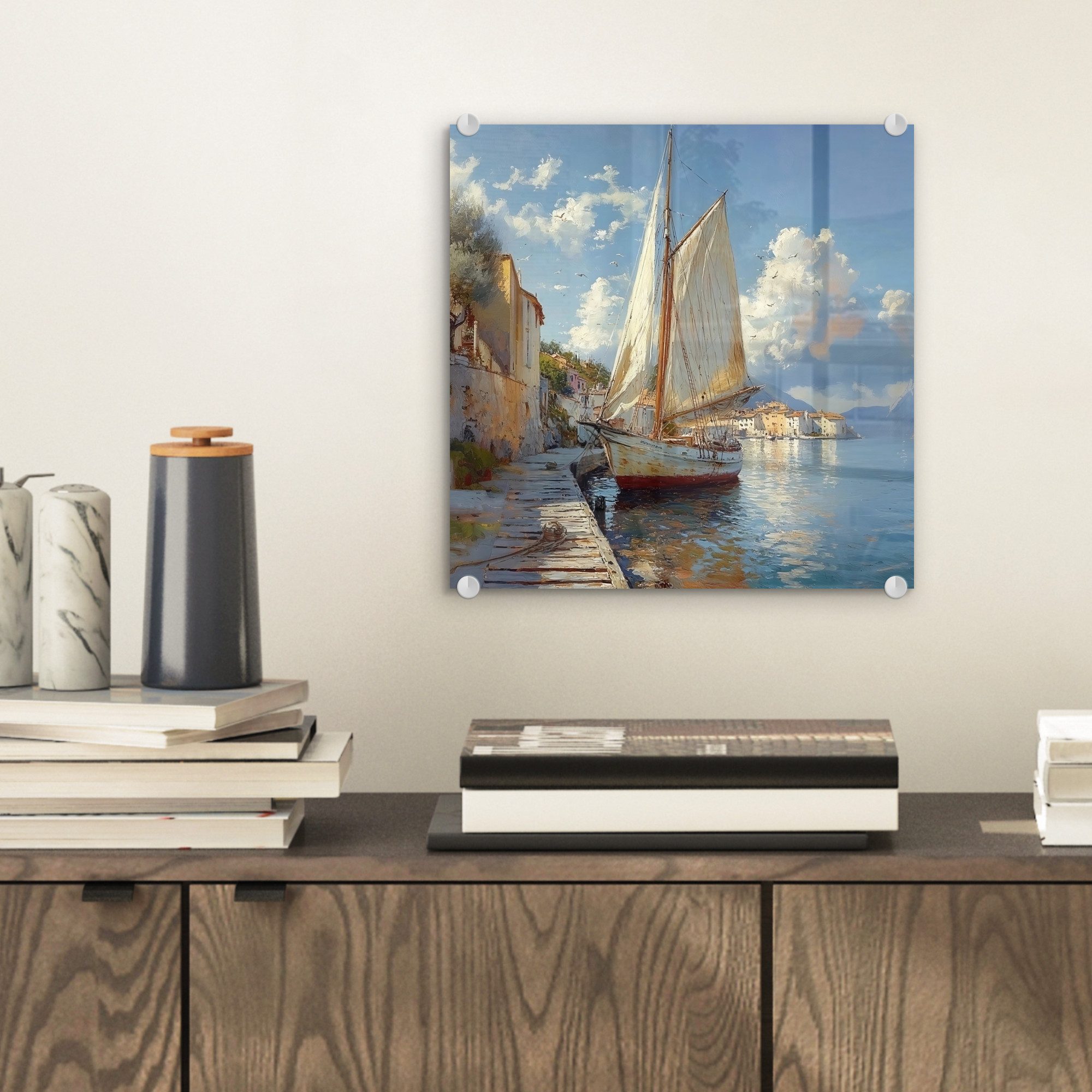 MuchoWow Acrylglasbild Segelschiff - Häuser - günstig online kaufen