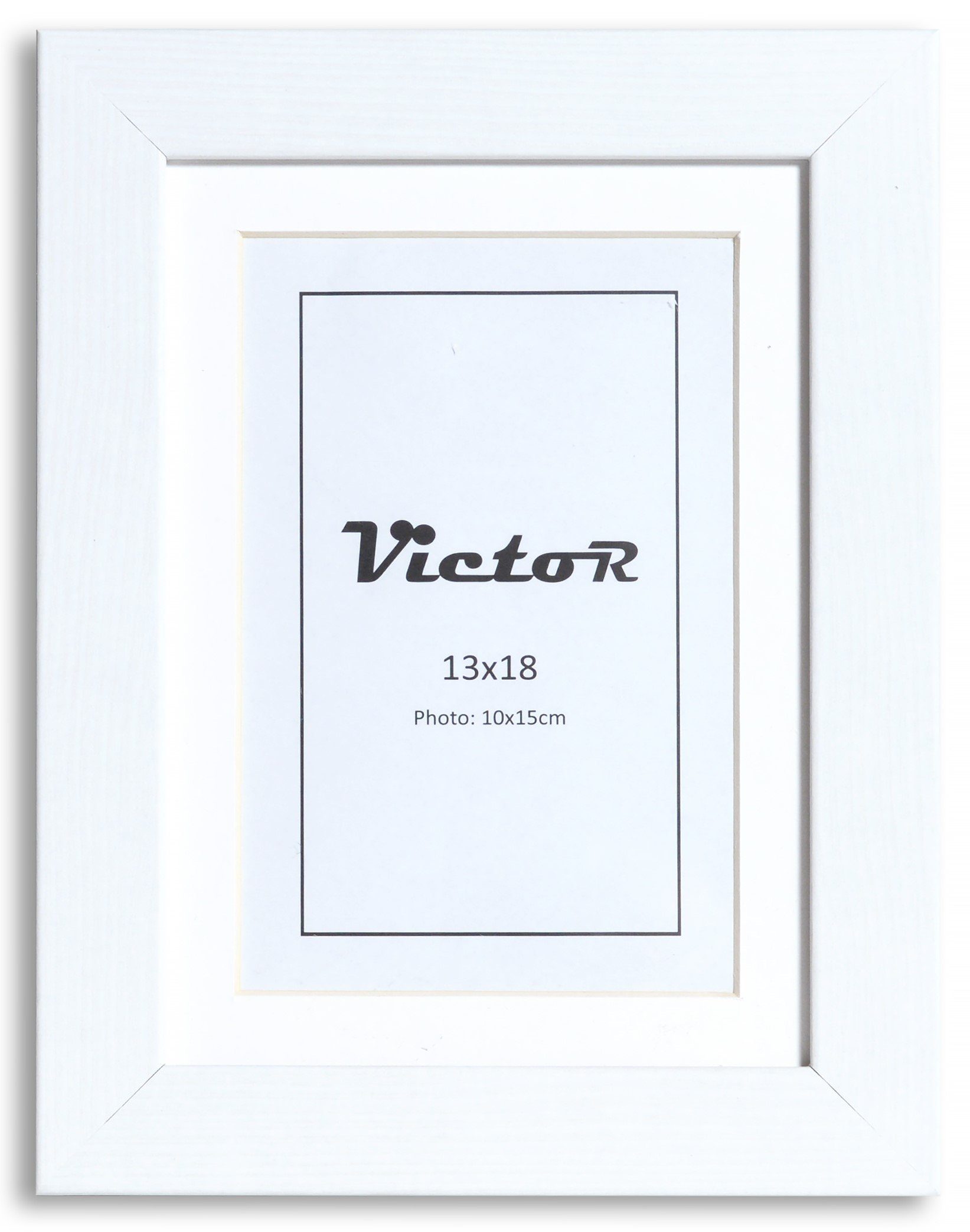 Victor (Zenith) Bilderrahmen Richter, Bilderrahmen Weiß 13x18 cm mit 10x15 cm Passepartout, Holz | Einzelrahmen