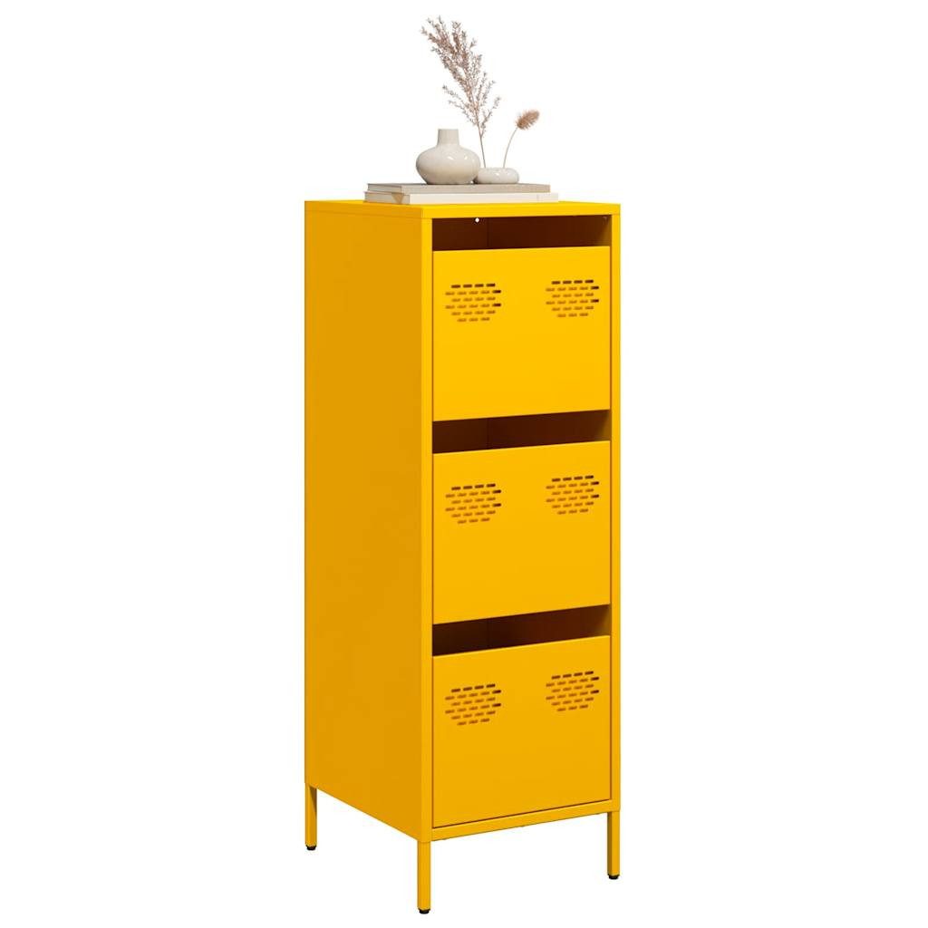 vidaXL Highboard Highboard Senfgelb 39x35x103,5 cm Stahl (1 St)