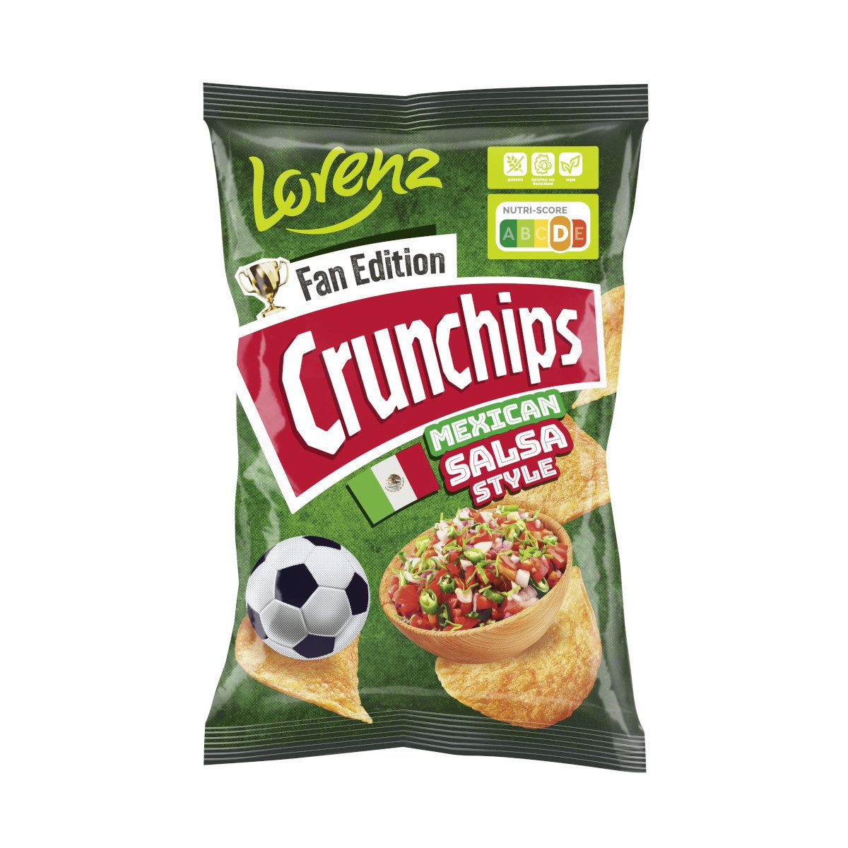 LORENZ Knabberei, Lorenz Crunchips Fan Edition Mexican Salsa Style Packung 130g
