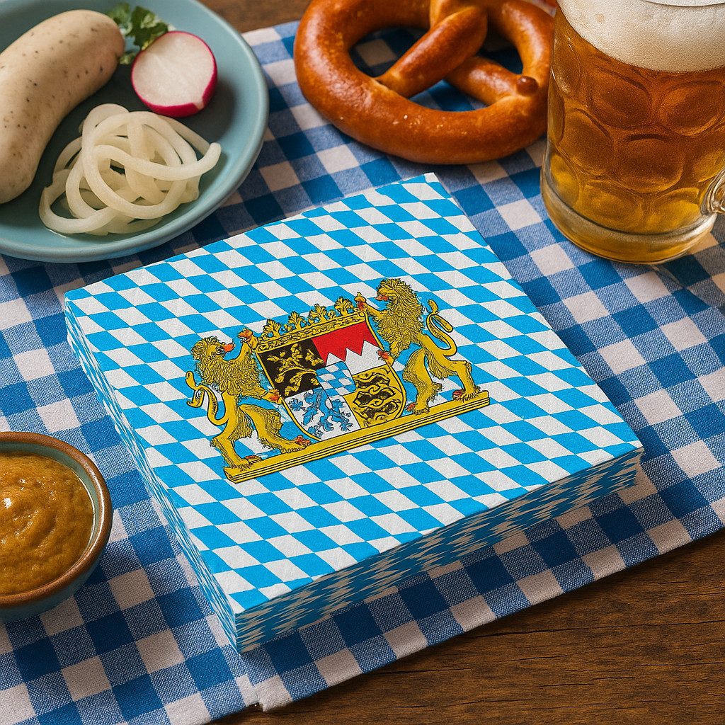 Fries Papierserviette 20 Servietten Bayern 3-lagig 33 cm Oktoberfest Tischdeko Party, (20 St)