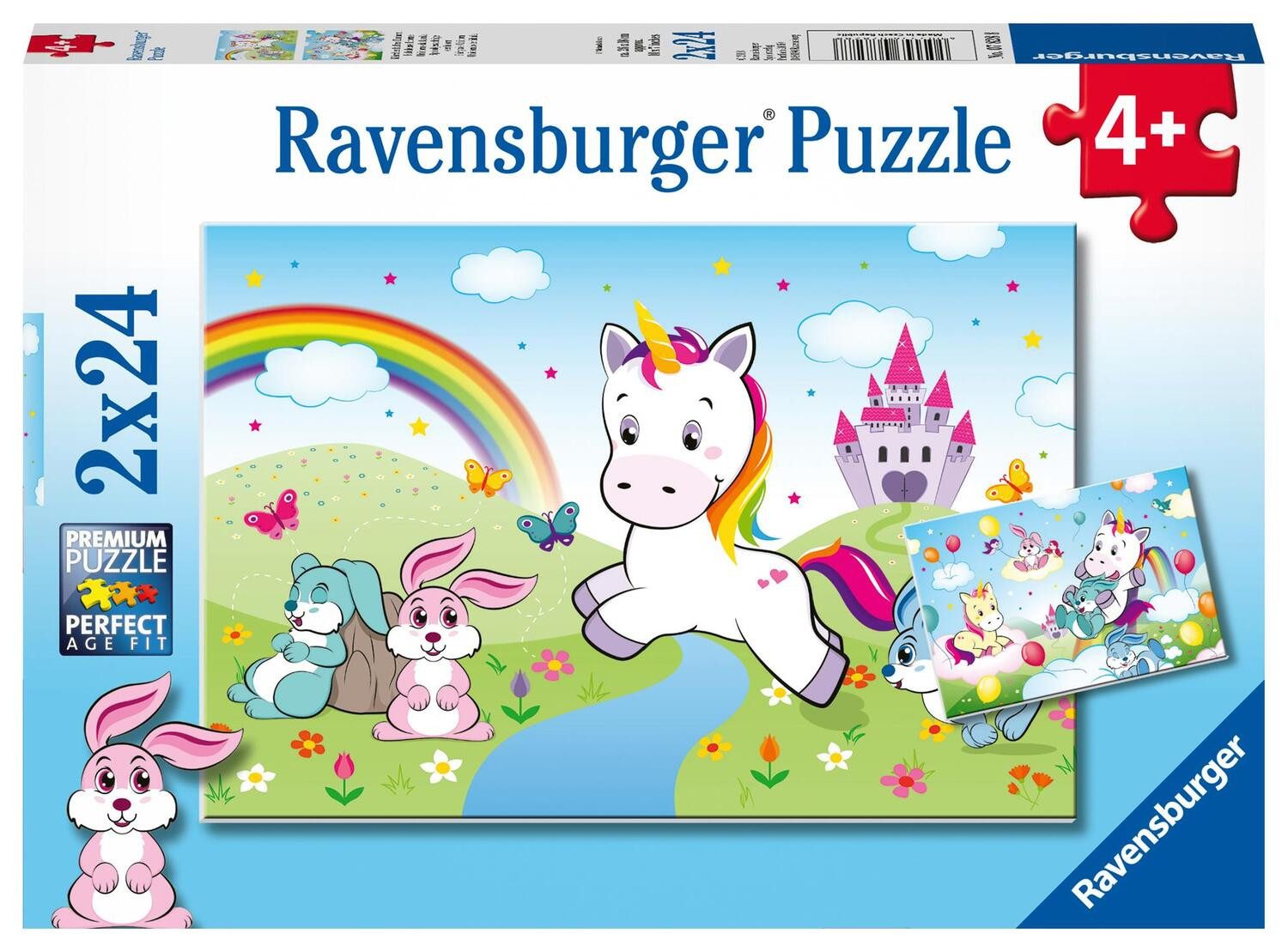 Ravensburger Puzzle Märchenhaftes Einhorn - Puzzle mit 2X24 Teilen, 24 Puzzleteile