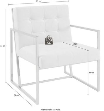 Guido Maria Kretschmer Home&Living Sessel Silwai, mit schönem Metallgestell und Samtpolsterung, Sitzhöhe 44 cm