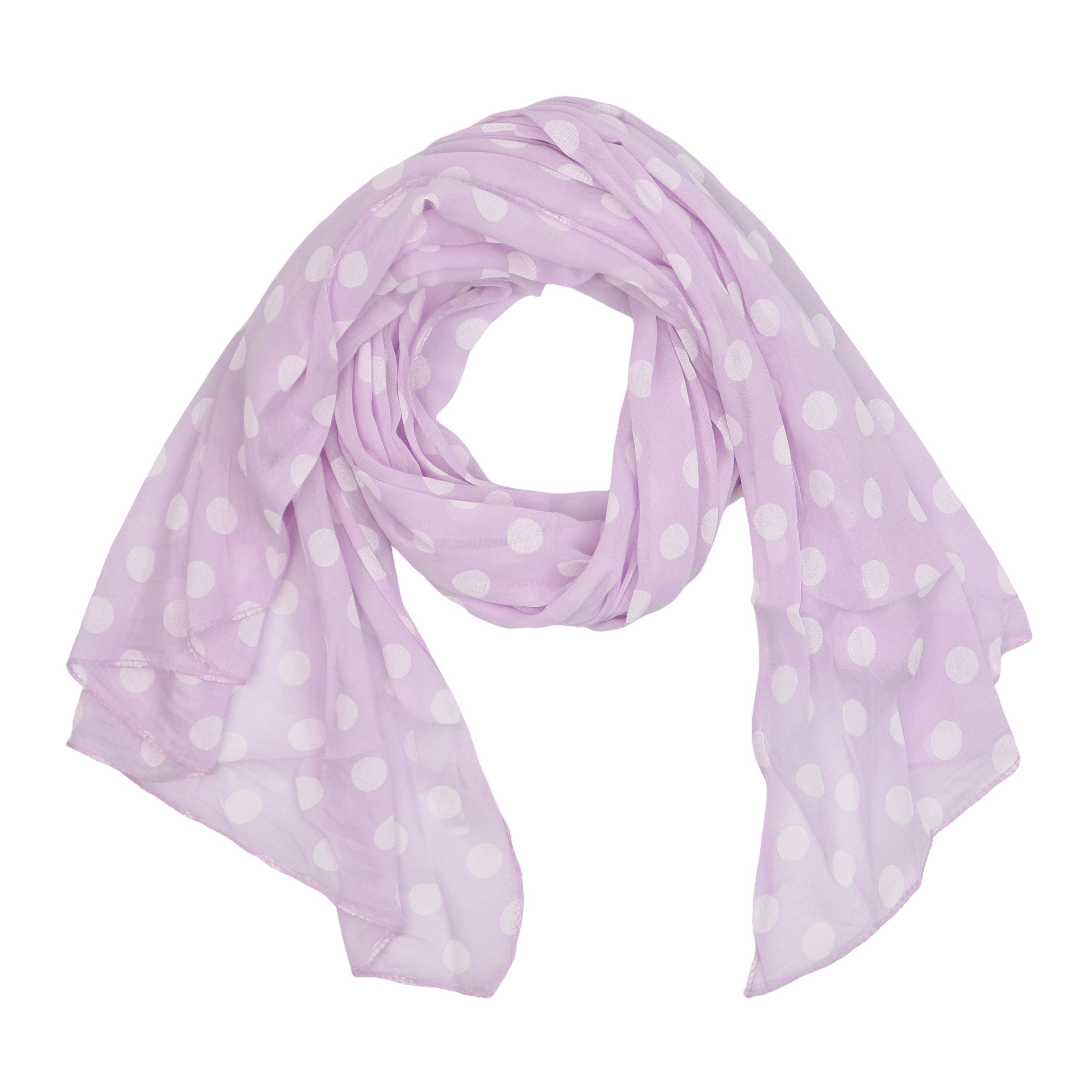 MIRROSI Modeschal Asymmetrischer Schal, Made in Italy 20% Seide 80% Baumwolle, (ca. 170x77cm; Leicht und bequem, zeitlos Pünktchen Muster), Damen Halstuch Stola ideal für Frühling, Sommer und Herbst