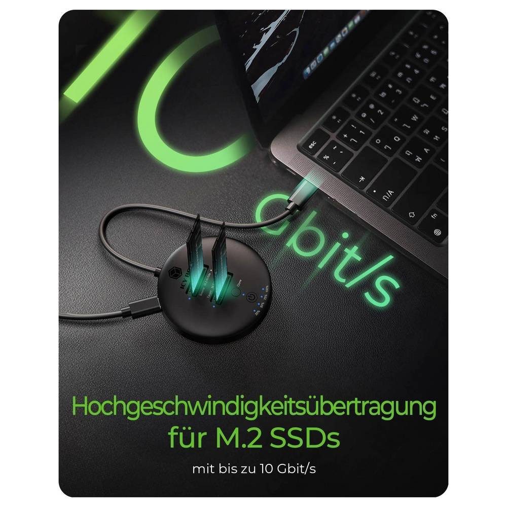 ICY BOX Festplatten-Dockingstation IB-1612MCL-C31 USB-C® M.2 PCIe NVMe Klon-/Dockingstation 61177
