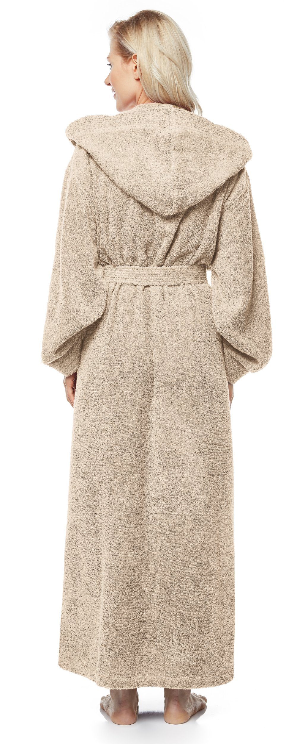 Arus Damenbademantel Pandora, extra lang, mit Kapuze, 100% Baumwolle, für S günstig online kaufen