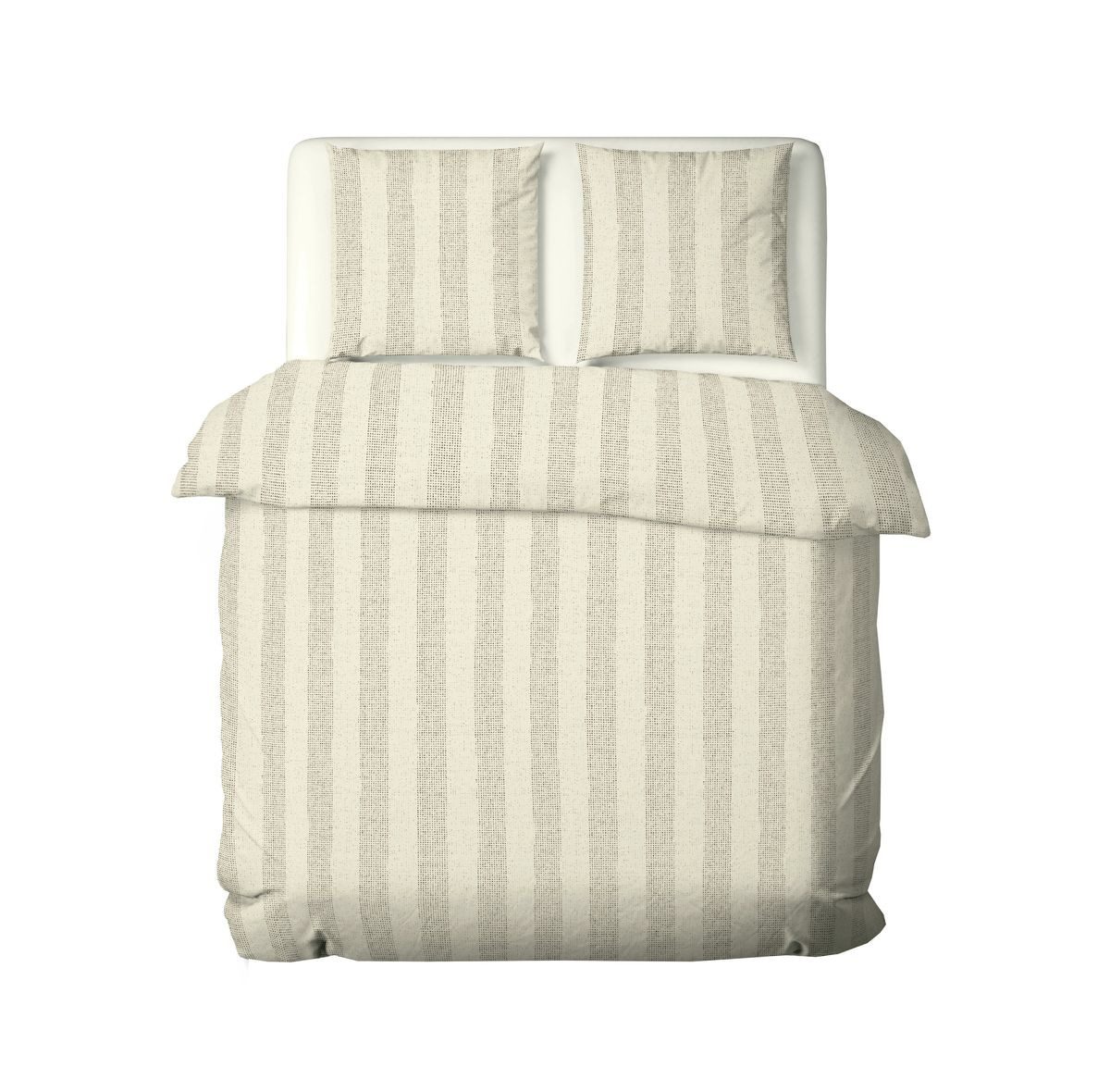 JACK Bettwäsche 135x200cm Flanell Biber Streifen Taupe Braun Mistral, Biber, 2 teilig, gestreiftes winterliches Design, Punkte