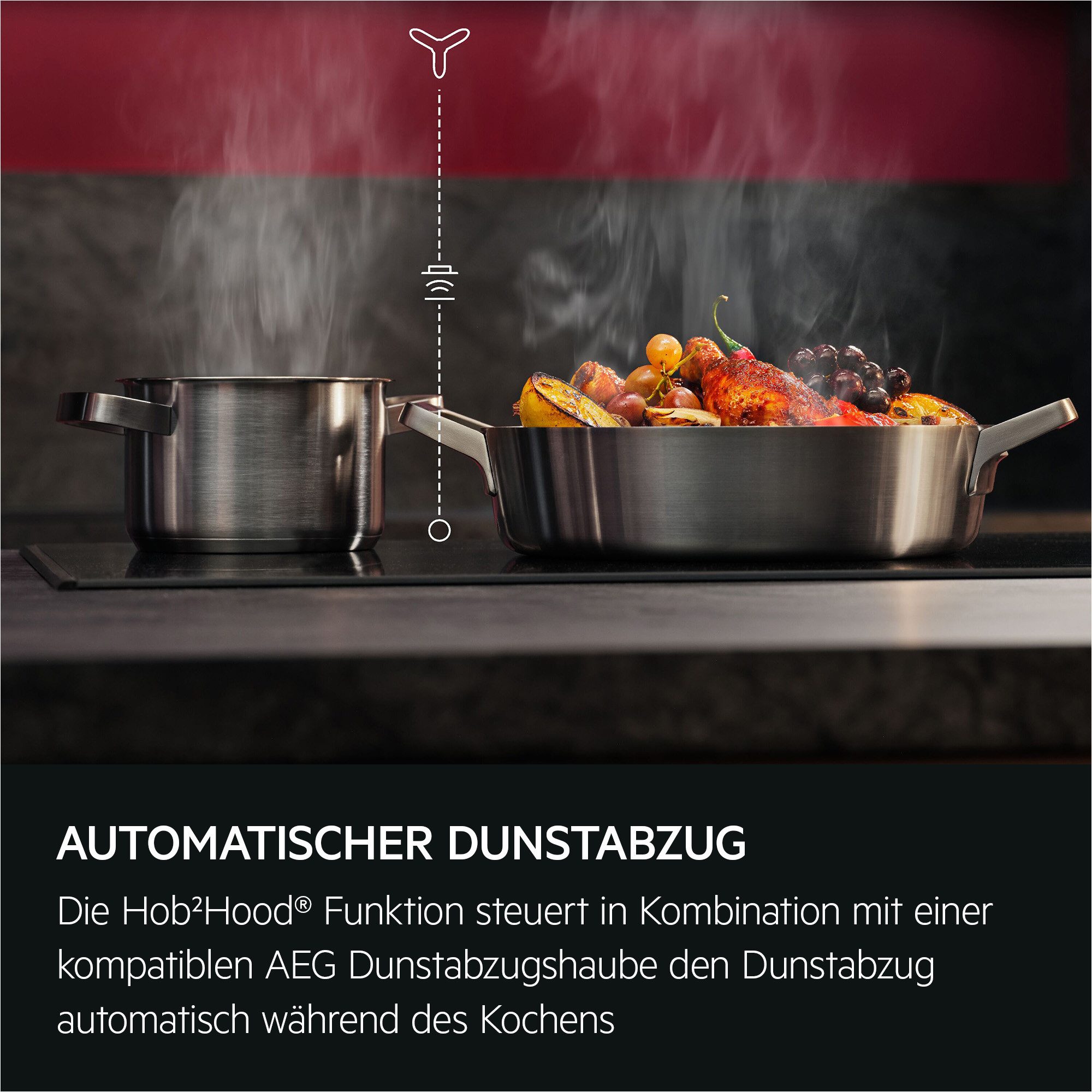 AEG Elektro-Kochfeld 3000 TI84HAF7XB, Rapid‑Power & Made in Germany: Kürzere Aufheizzeiten beim Kochen