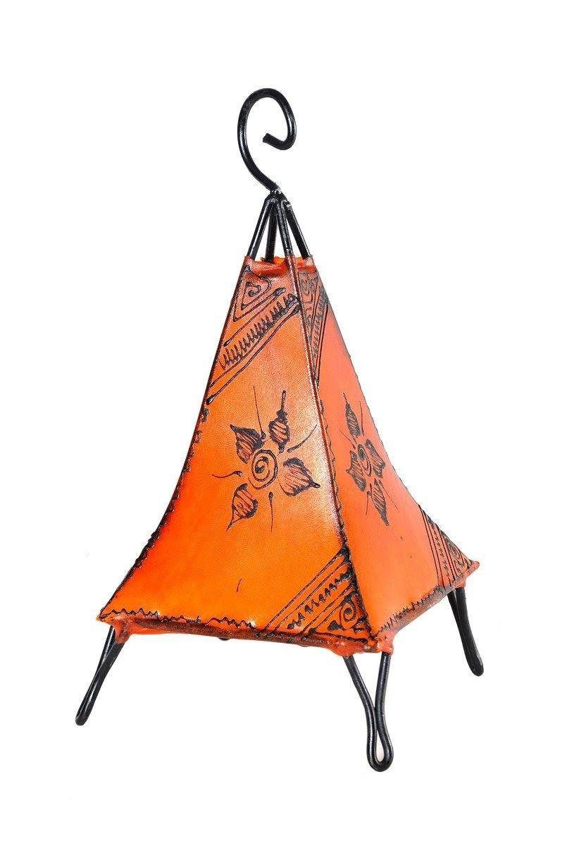 SIMANDRA Stehlampe marokkanische Lederlampe Pyramide Orient 35-38 cm, ohne Leuchtmittel