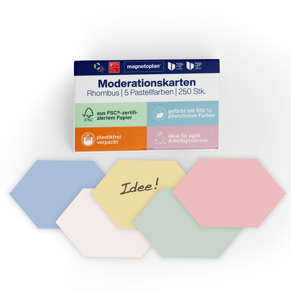 HOLT Moderationskoffer Kommunikationskarten sortiert Rhombus 200x95mm 250St