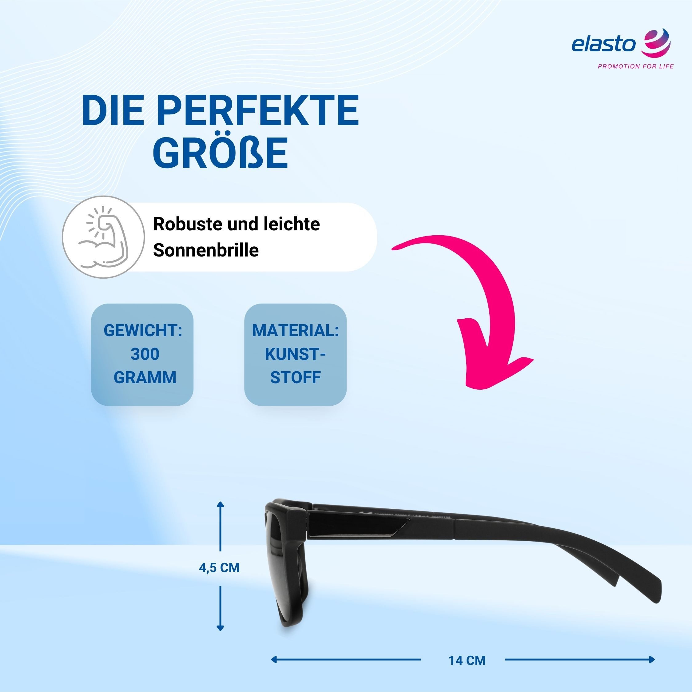 elasto Sonnenbrille Brille 'Nova' mit UV-400 Schutz - Sonnenbrille Herren Damen