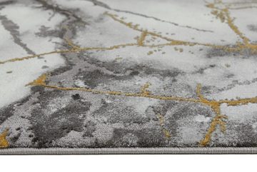 Teppich Phoenix, LUXOR living, rechteckig, Höhe: 17 mm, modernes Marmor Design, Hoch-Tief Effekt, Seidenoptik, Wohnzimmer