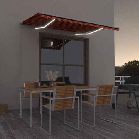 vidaXL Markise Markise Manuell Einziehbar mit LED 300x250 cm Orange und Braun