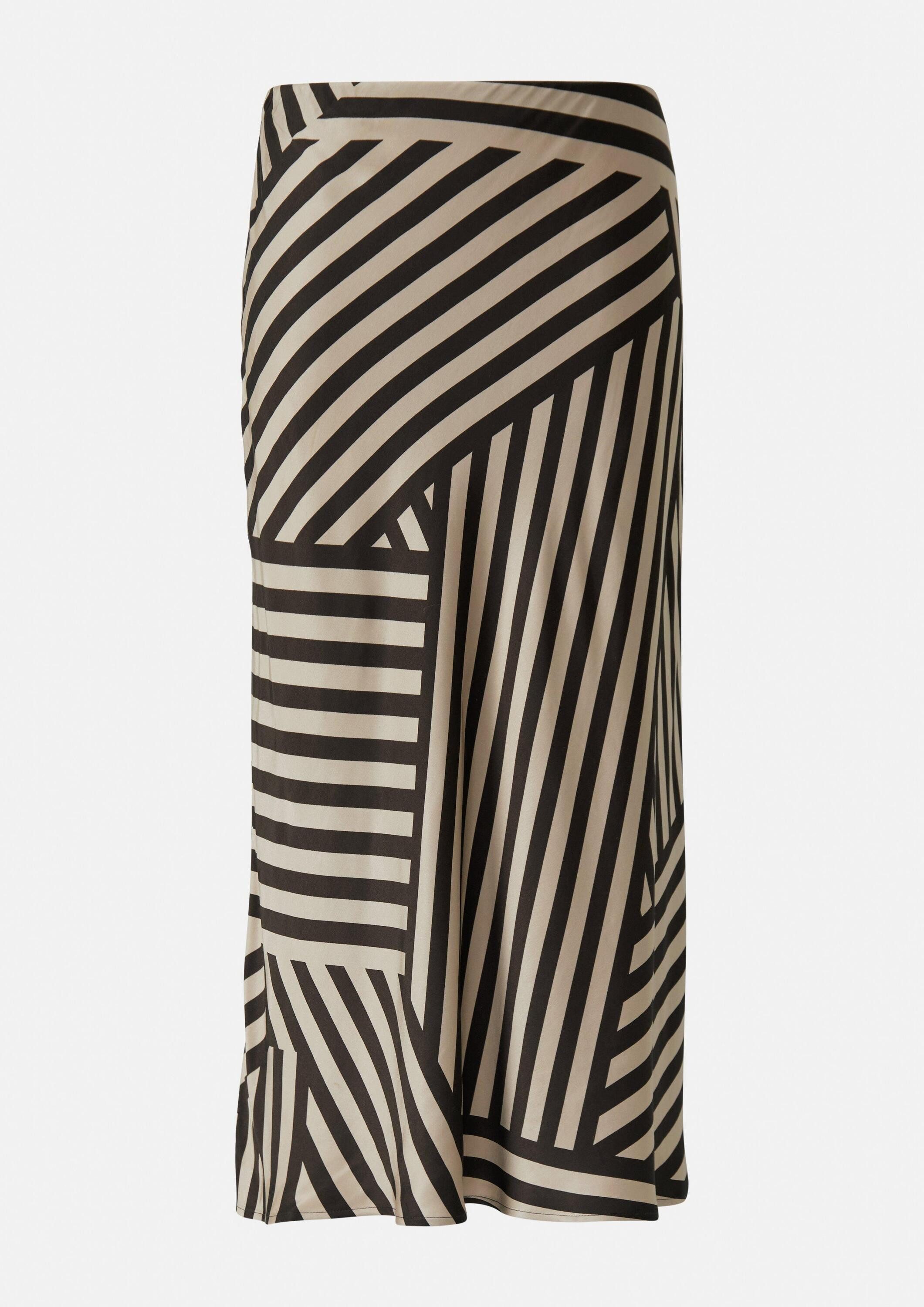 comma Midirock Rock Satin-Rock in Midilänge mit All-over-Print