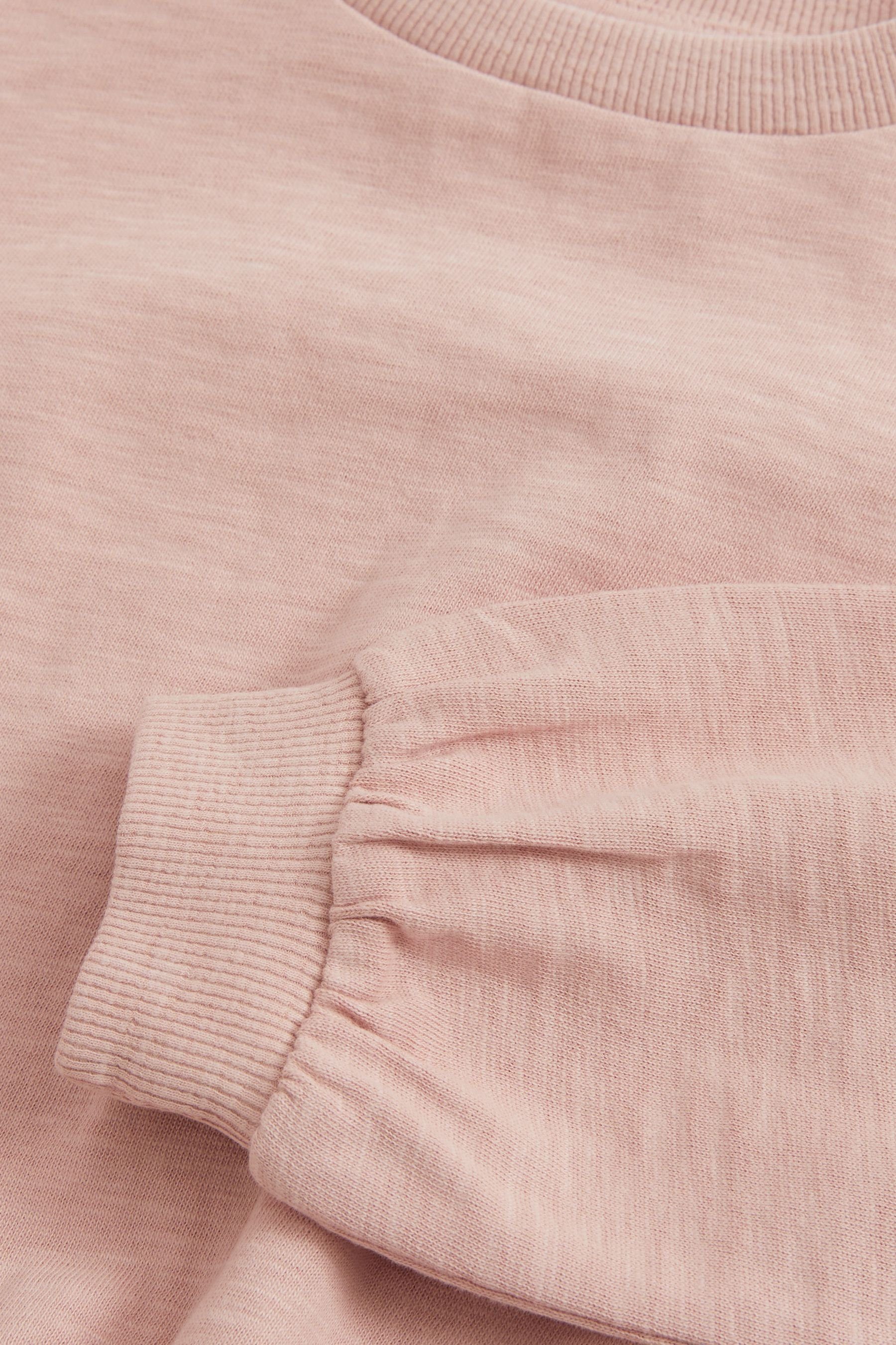 Next Langarmshirt Kastiges, langärmeliges Pink (1-tlg) Sweatshirt Bündchen mit
