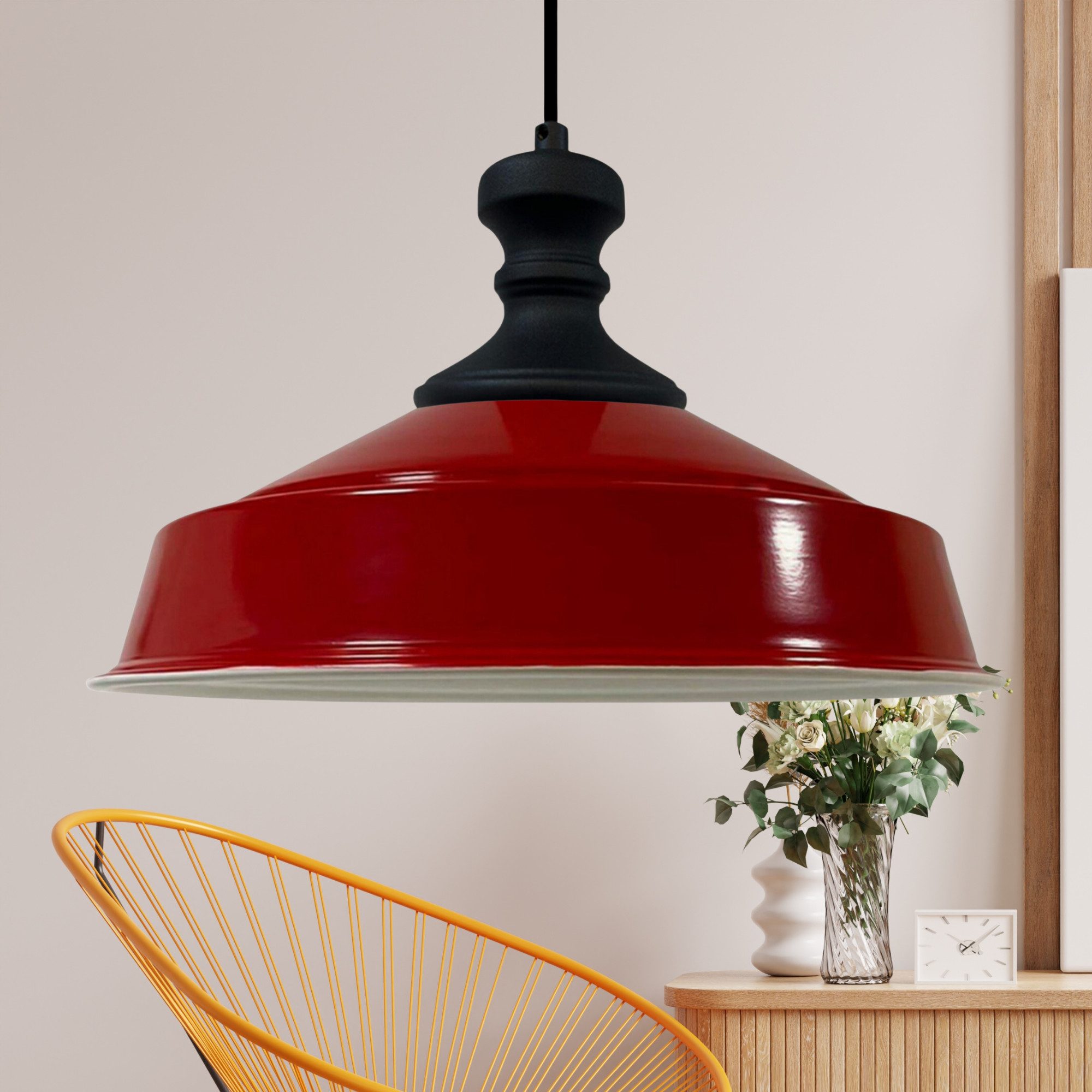 Bamyum Pendelleuchte Asletl Hängelampe Industrial aus Metall Ø41 cm, Pendelleuchte Esstisch, ohne Leuchtmittel