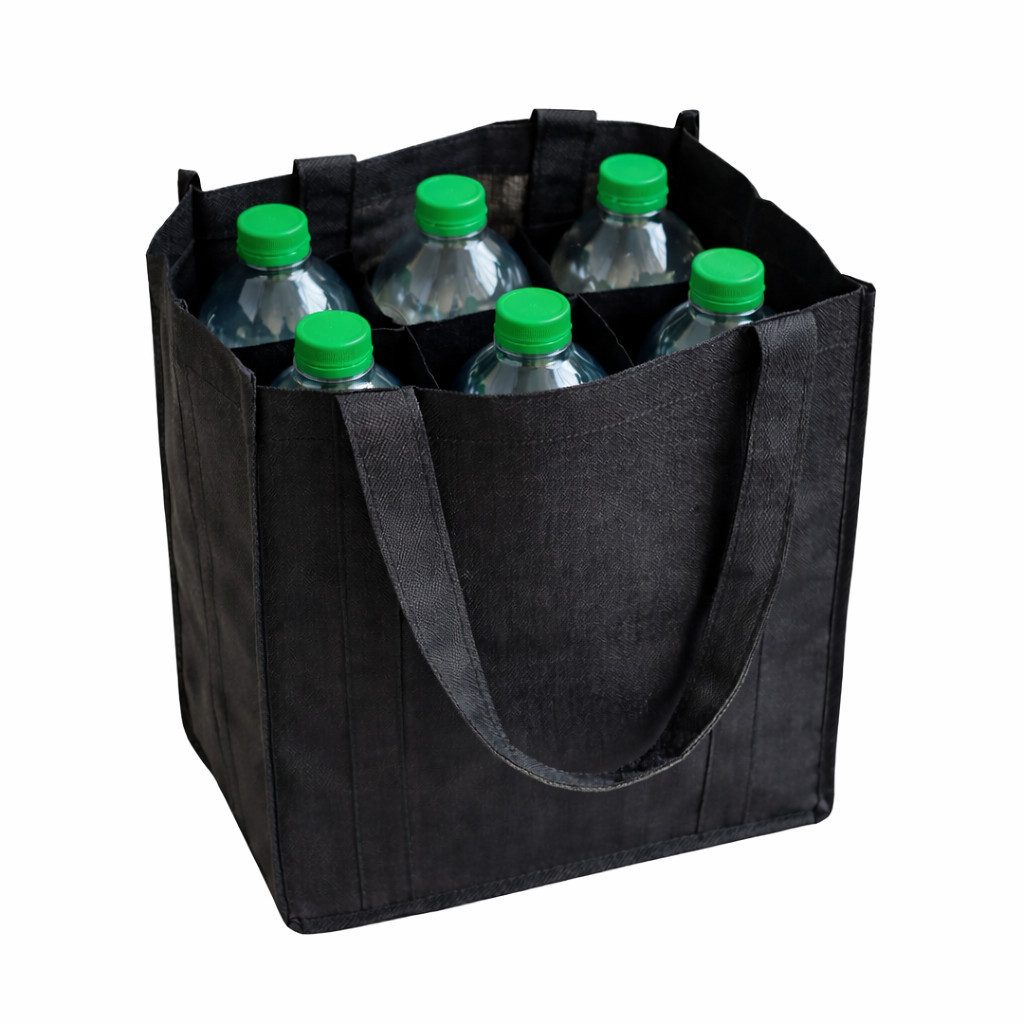 ReWu Flaschenträger Flaschentasche für 6 Flaschen, ca. 28 x 36 x 17 cm, aus Kunststoff
