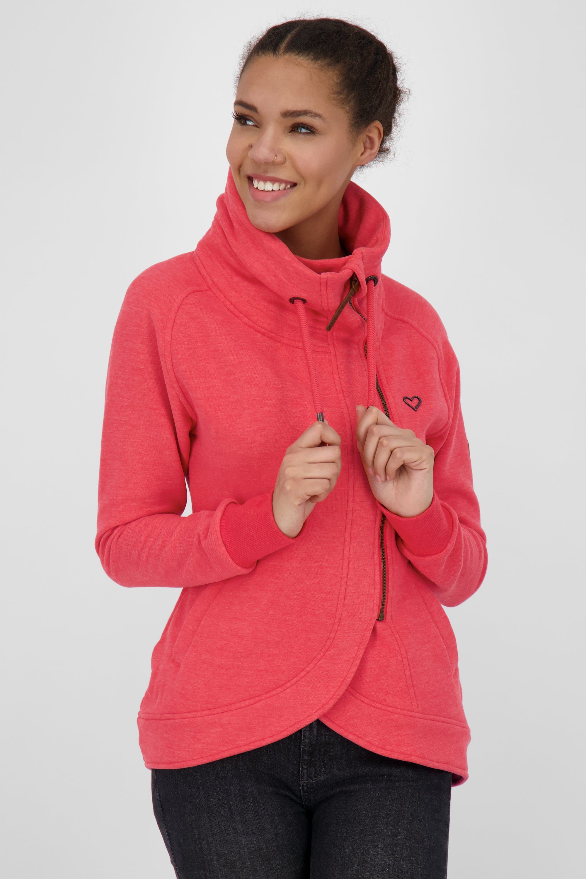 Alife & Kickin Sweatjacke MerylAK coral Damen melange Sweatjacke Sweatjacket A