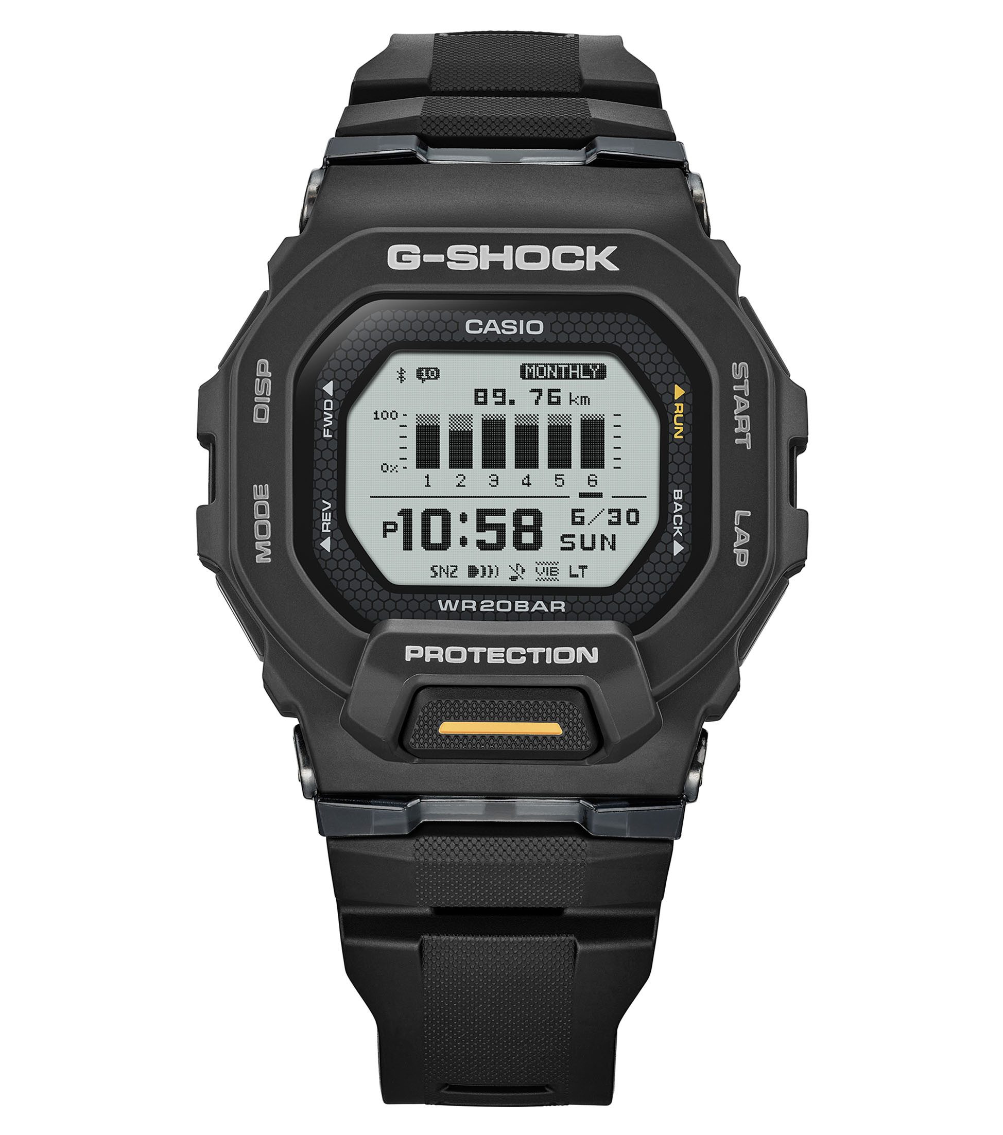 CASIO Digitaluhr Casio Unisex Uhr Digital G-SHOCK G-SQUAD GBD-200-1A1ER Resin, Schwarz, (1-tlg)