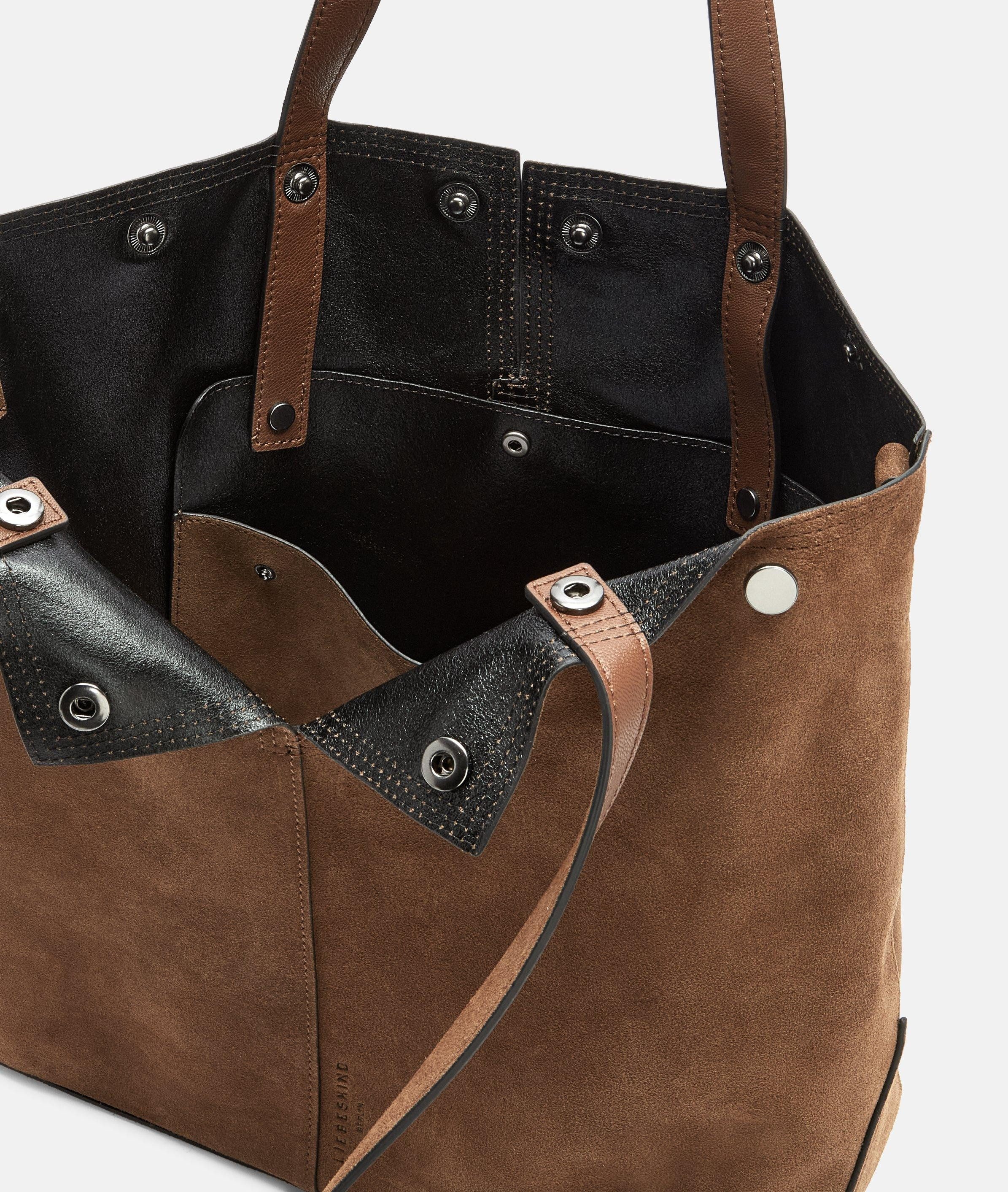 Liebeskind Berlin Schultertasche Tote, Große Schultertasche aus weichem Veloursleder