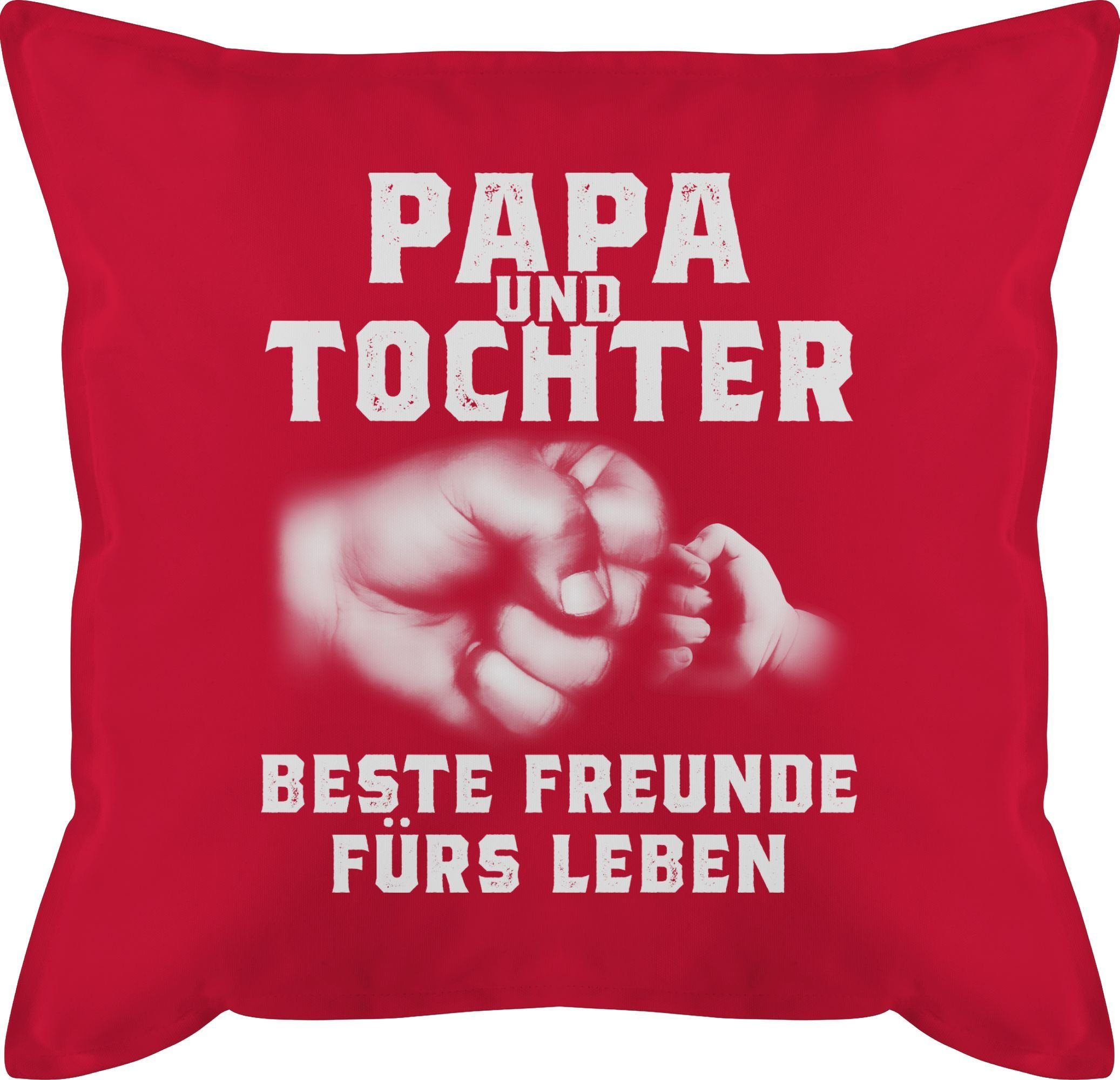 Shirtracer Dekokissen Papa und Tochter beste Freunde fürs Leben, Vatertagsgeschenk Kissen 2 Rot