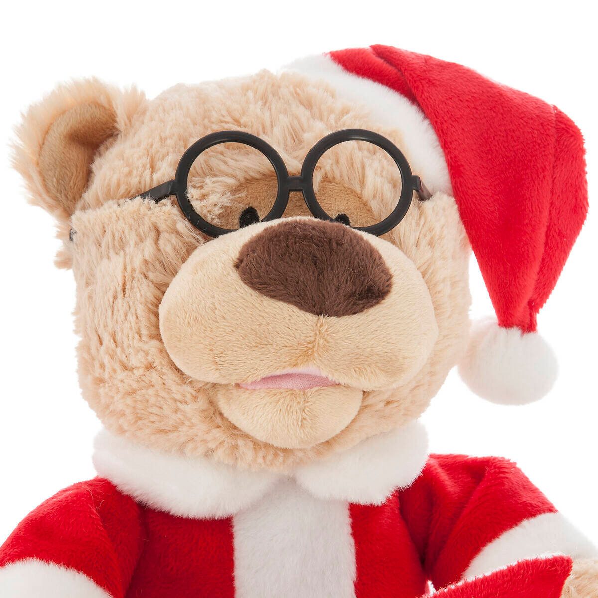 Fééric Lights & Christmas Dekoobjekt Interaktiver Bär im Weihnachtsmannkostüm, 27 cm (Deko-Objekt, Deko-Objekt)