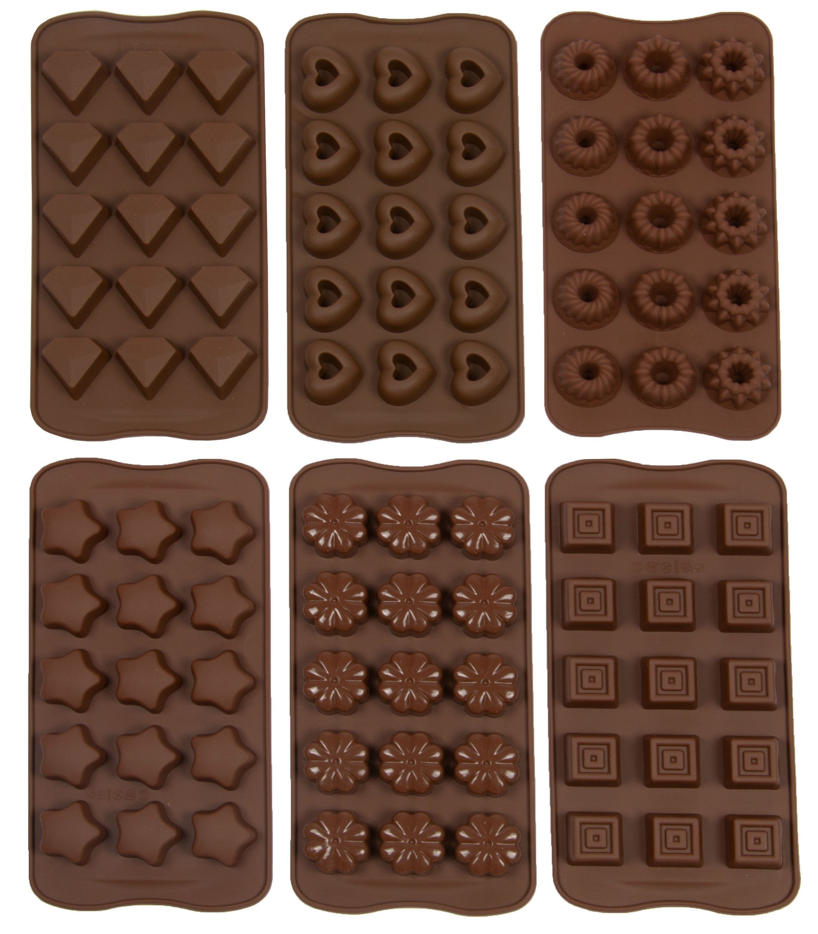 ZOLLNER24 Pralinenform, (6-tlg), BPA frei, verschiedene Formen