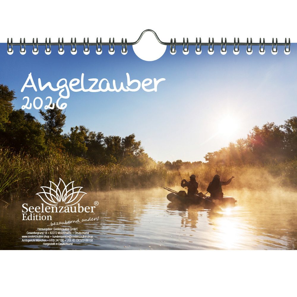 Seelenzauber Wandkalender Angelzauber DIN A5 Kalender für 2026 angeln und fischen - Seelenzauber