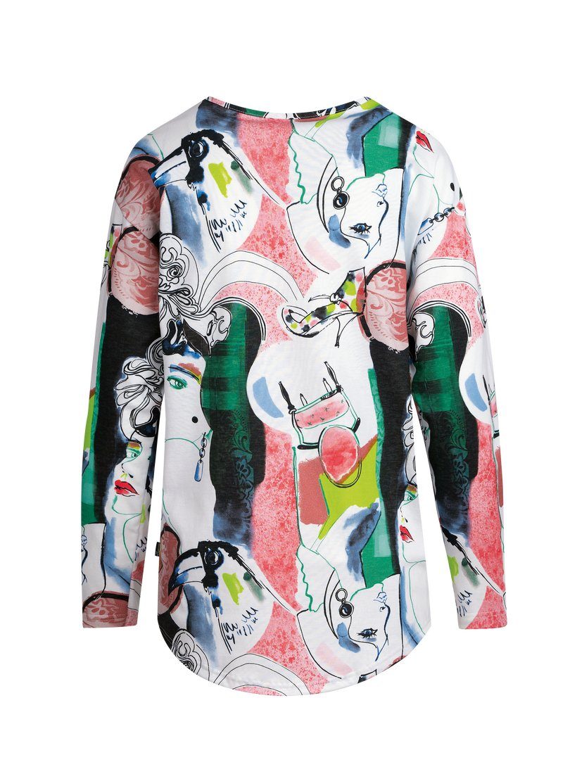 Trigema Schlafanzug TRIGEMA Schlafanzug mit Print Langarm abstraktem Oberteil