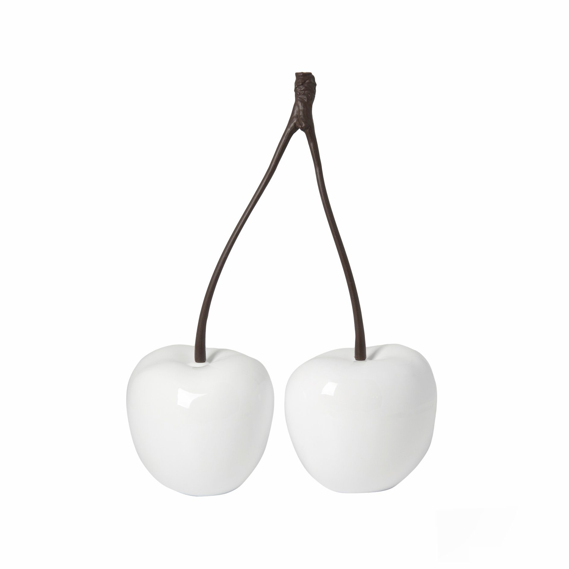 Dekofigur Deko Doppelkirsche Weiß Dekofrucht Obst Kirsche Dekoration Fiberglas