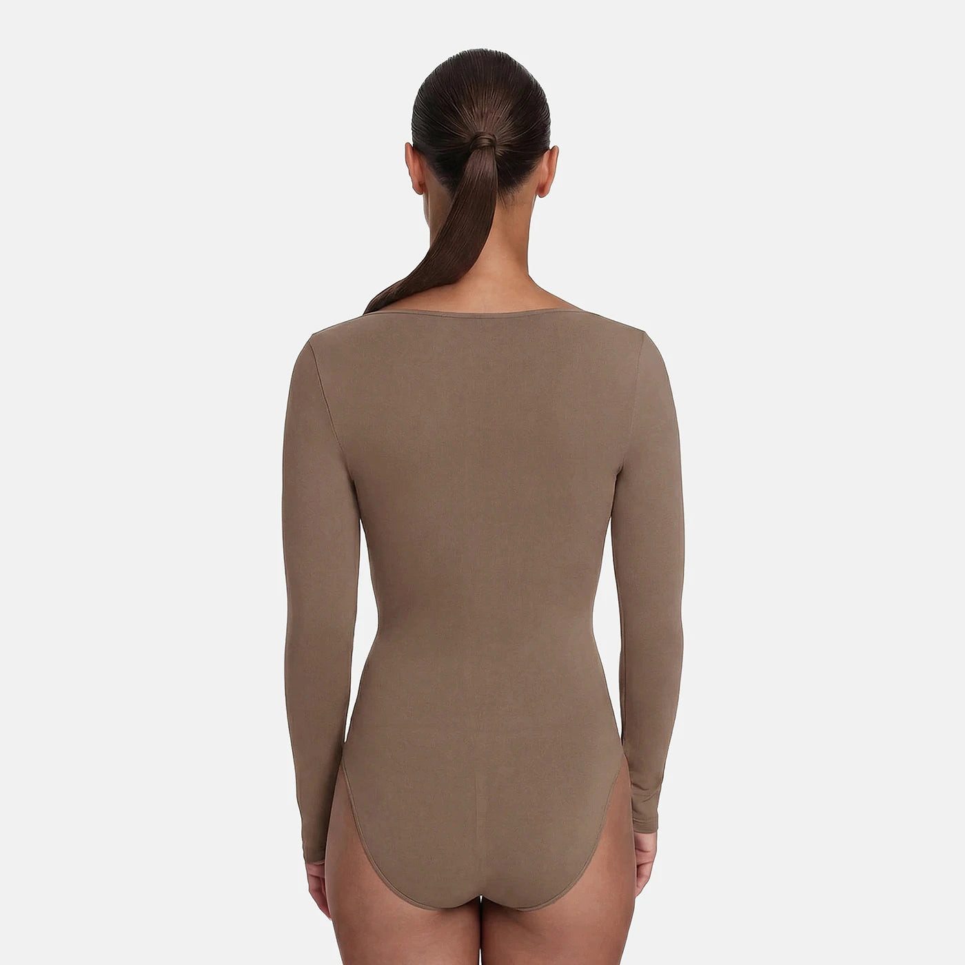 cfab Shaping-Body Bodysuit Sculpting Shapewear Longsleeve mit Slip-Caramel-M (1-tlg)