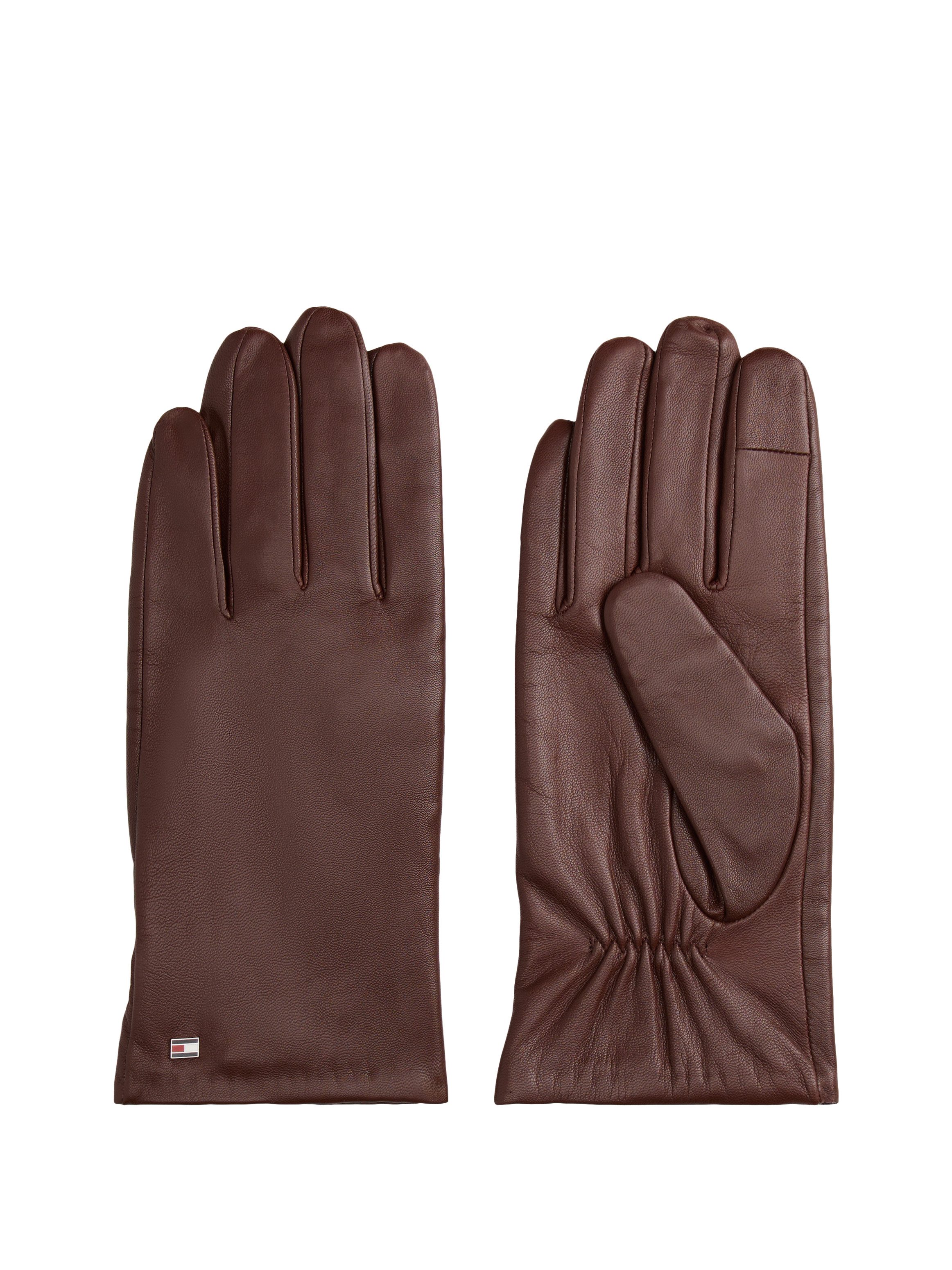 Tommy Hilfiger Lederhandschuhe ESSENTIAL FLAG LEATHER GLOVES mit Tommy Hilf günstig online kaufen